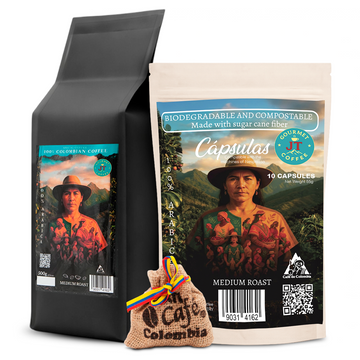 JT Coffee Gourmet Ground Coffee & Coffee Capsules Combo Premium Colombian Roast